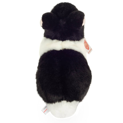 Black and white rabbit plush toy