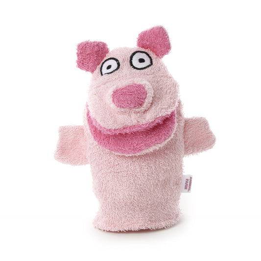 Waschhandschuh mit Schweinemotiv