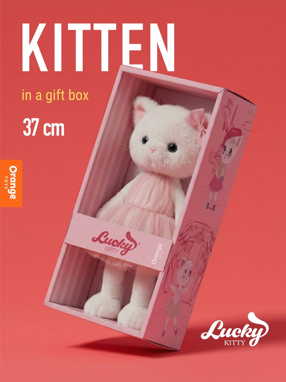 Peluche, Lucky Kitty, Lucky Sophie : Barbe à papa 38 cm 3 ans+