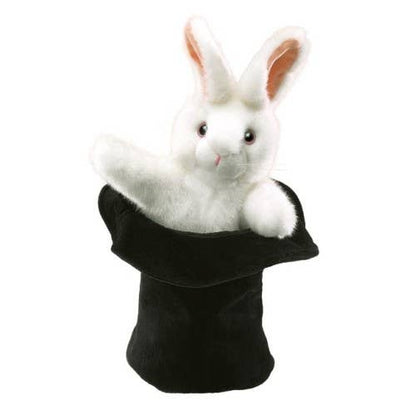 Marionnette à main Grand lapin au chapeau 2269 Folkmanis réaliste