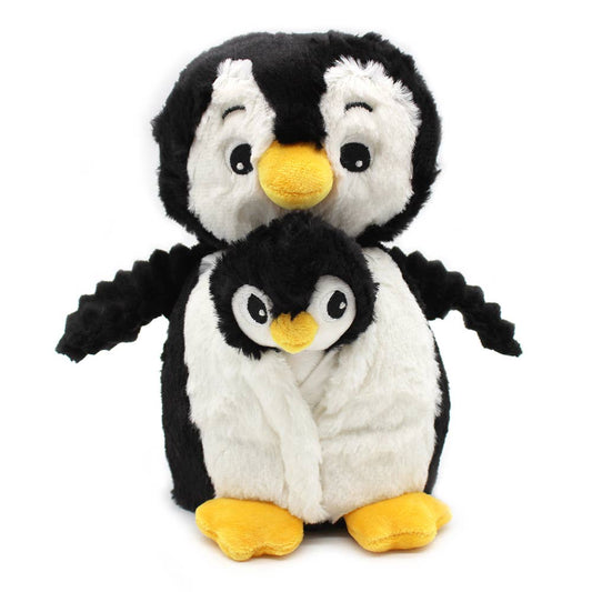 LES PTIPOTOS - PLÜSCHTIER 25CM MUTTER & BABY SCHWARZER PINGUIN