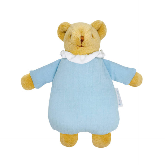 Bear Angel's Nest Comforter Rattle - Organic Sky Blue Cotton