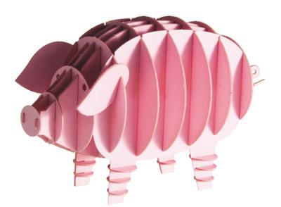 3D Paper Model: COCHON 9x5,5x5cm, en sachet 10,5x21x0,5cm