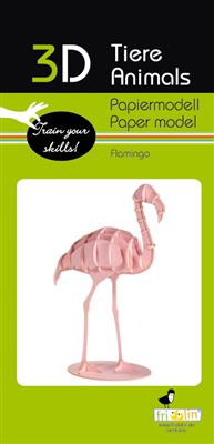 3D Papiermodell - Flamingo