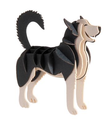 3D Paper Model: HUSKY 10x8,5x4cm, en sachet 10,5x21x0,5cm