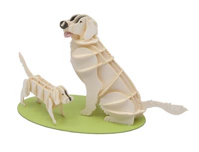 3D Paper Model: GOLDEN RETRIEVER 12,5x8x5,5cm, en sachet 10,5x21x0,5cm