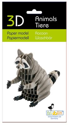 3D Papiermodell - Waschbär