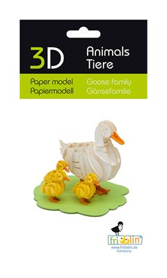 3D-Papiermodell - Gänsefamilie 