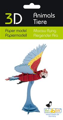 3D Paper Model - Flying Macaw