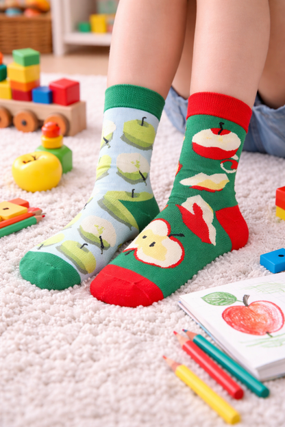 Ungleiche Apfelsocken für Kinder