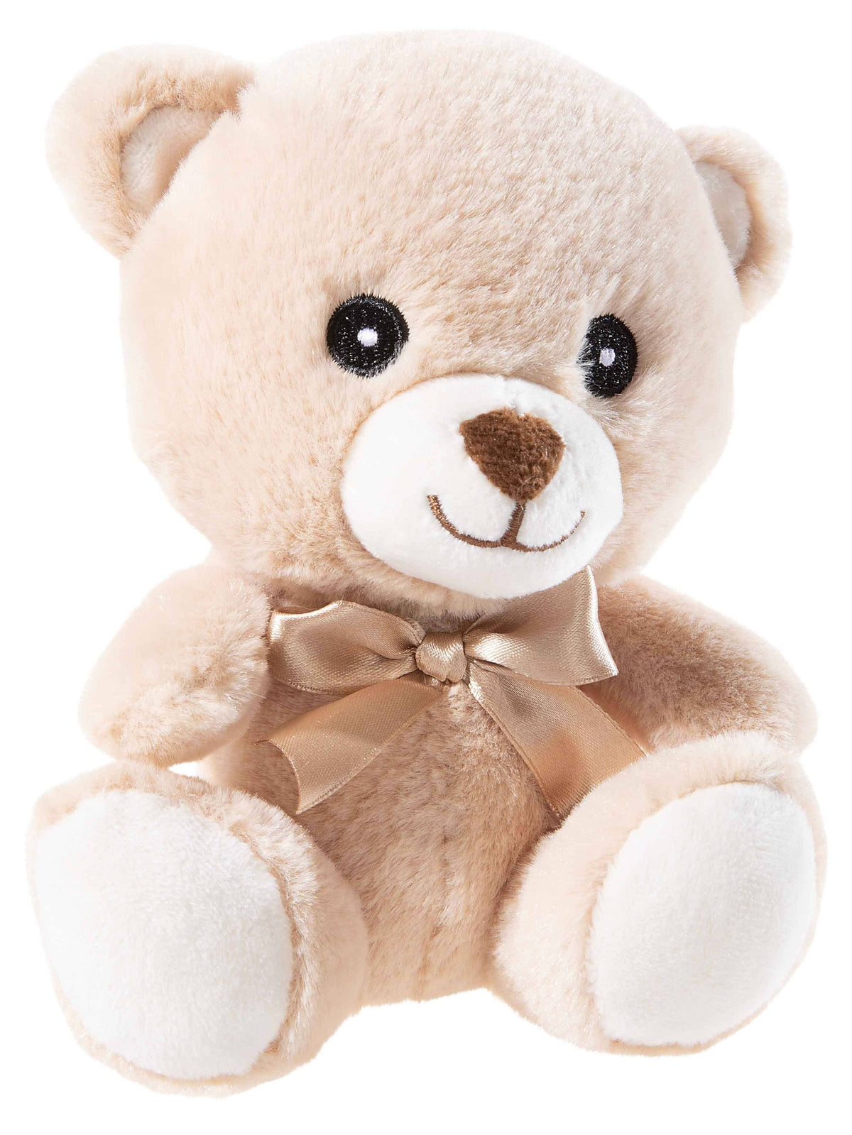 Peluche Ourson avec nœud (2 coloris possibles) - 16 cm