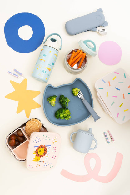 Origami-Lunchbox aus Edelstahl mit Fächern für Kinder
