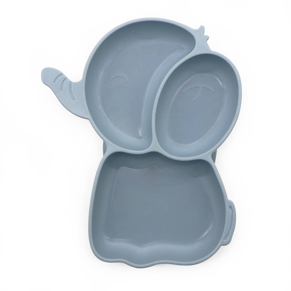 Blue Elephant Plate with Suction Cup