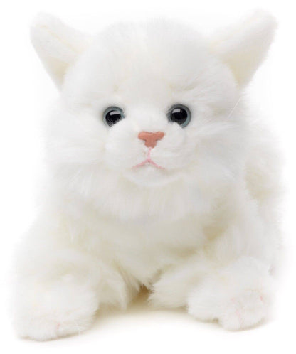 Peluche chat blanc couché Uni Toys