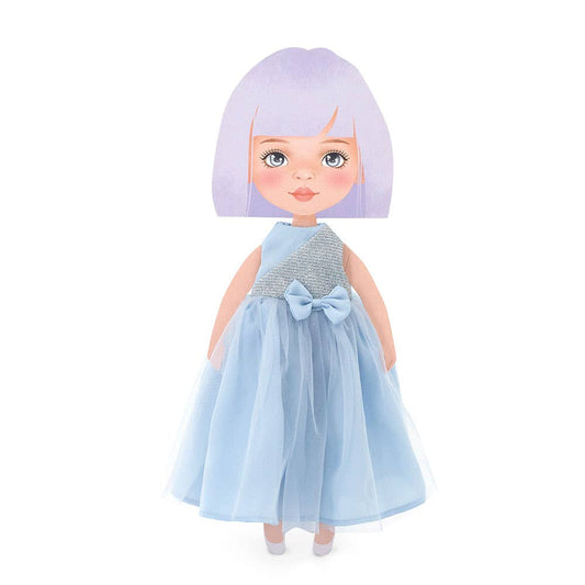 Clothing set: blue satin dress - 28 cm