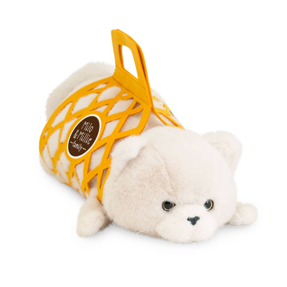 Milo &amp; Millie Plush Toy, Milo the White Cat (56 cm) - 0+