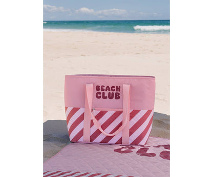 Bloom & Blush Striped Insulated Tote Bag