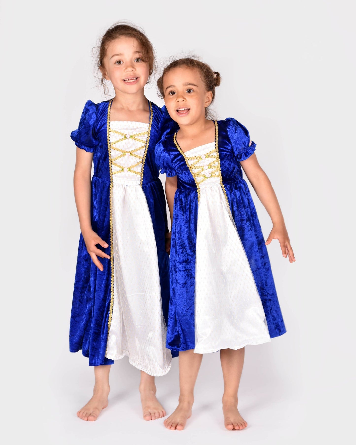 Blue velvet princess dress for 2-4 years (size 98-104)