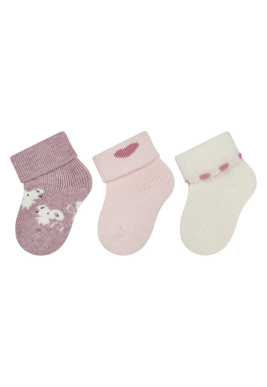 Chaussettes naissance Souris & Cœur - lot de 3