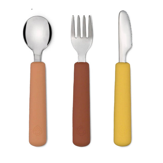 Besteckset aus Kamel- und Kastanienholz (Gabel/Löffel/Messer)