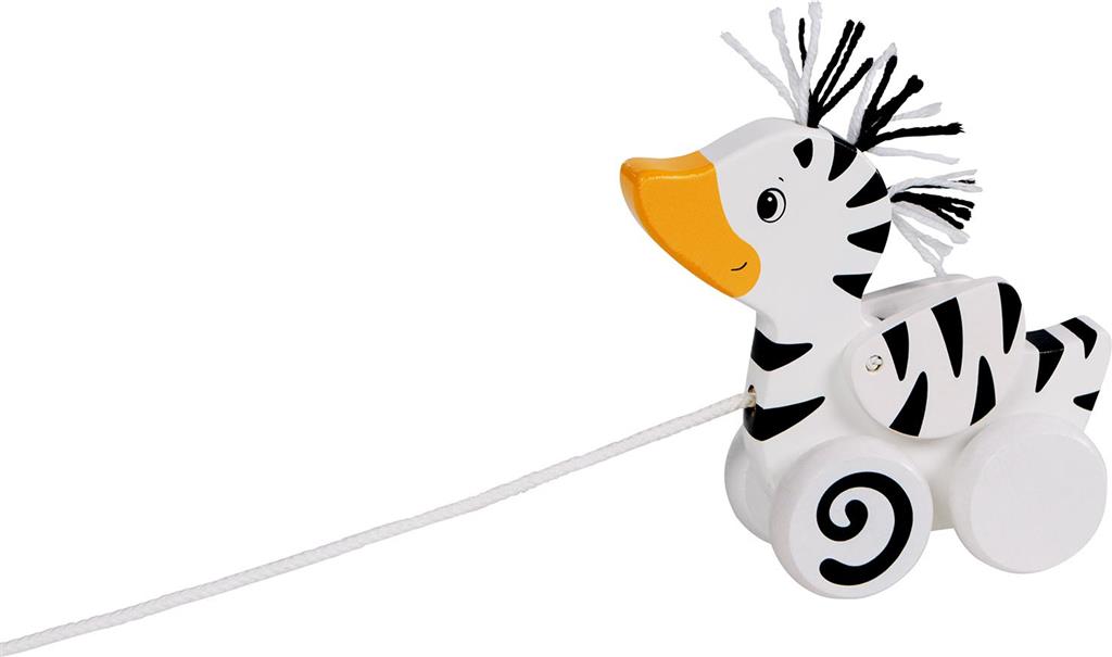 Wooden Pull Along Zebra Duck 