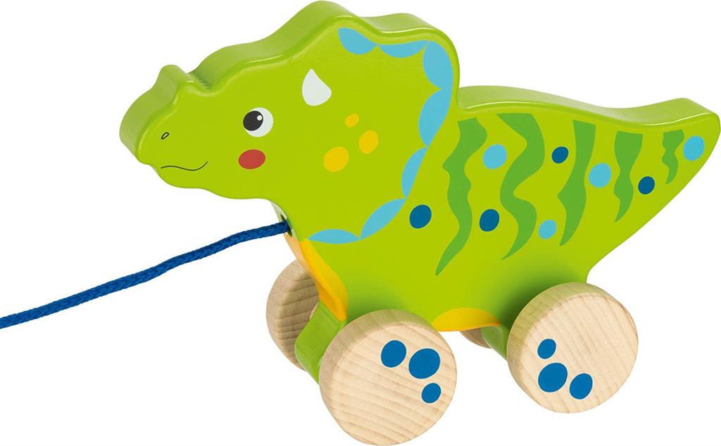 Green Wooden Pull Along Dinosaur