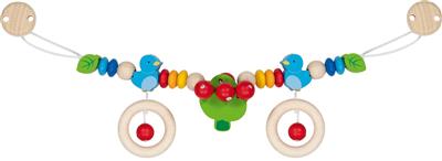 Goki Baby Hochet pour Landau: OISEAU L40cm, avec clips, en bois, en boîte fenêtre