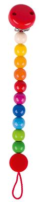 Goki Baby Accroche Tétine: ARC-EN-CIEL L21cm, bois