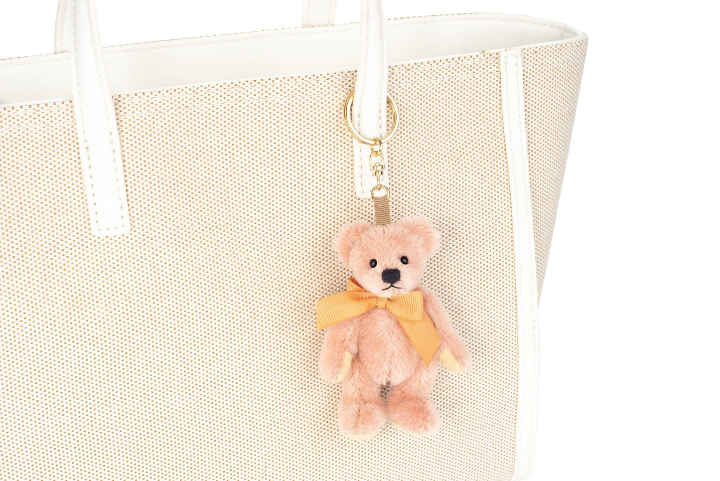 Pink Teddy Bear Plush Keychain