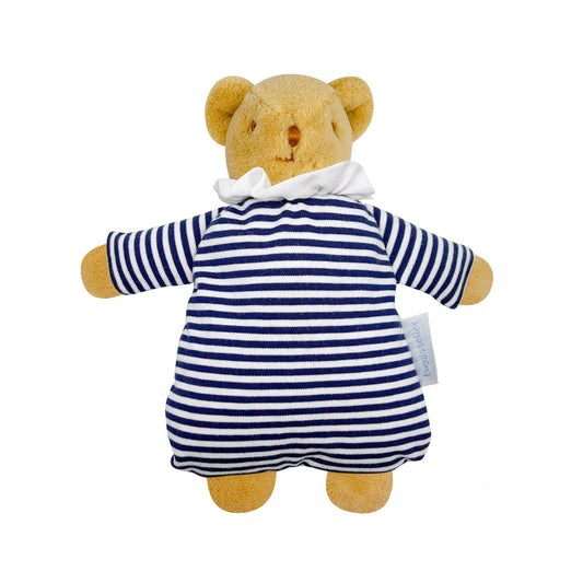 Angel Nest Teddy Bear with Rattle - Sailor Stripe Cotton