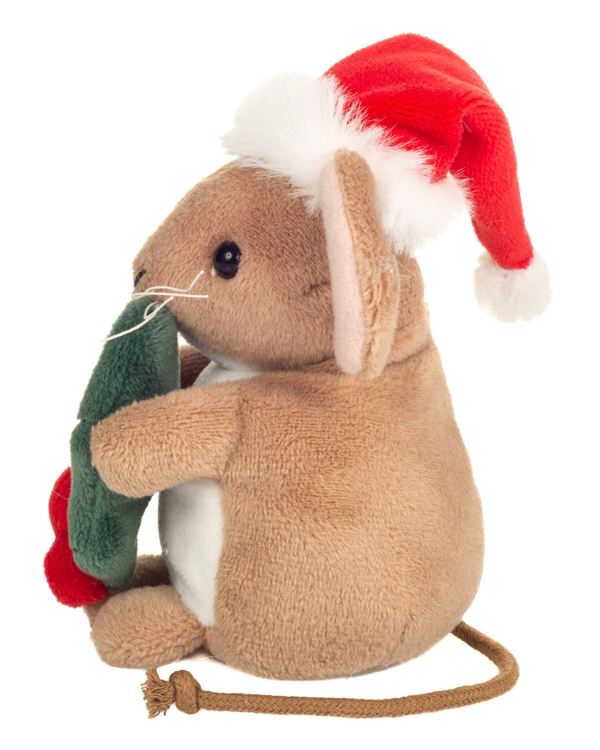 Peluche Souris de Noël avec Feuille de Houx – 11 cm