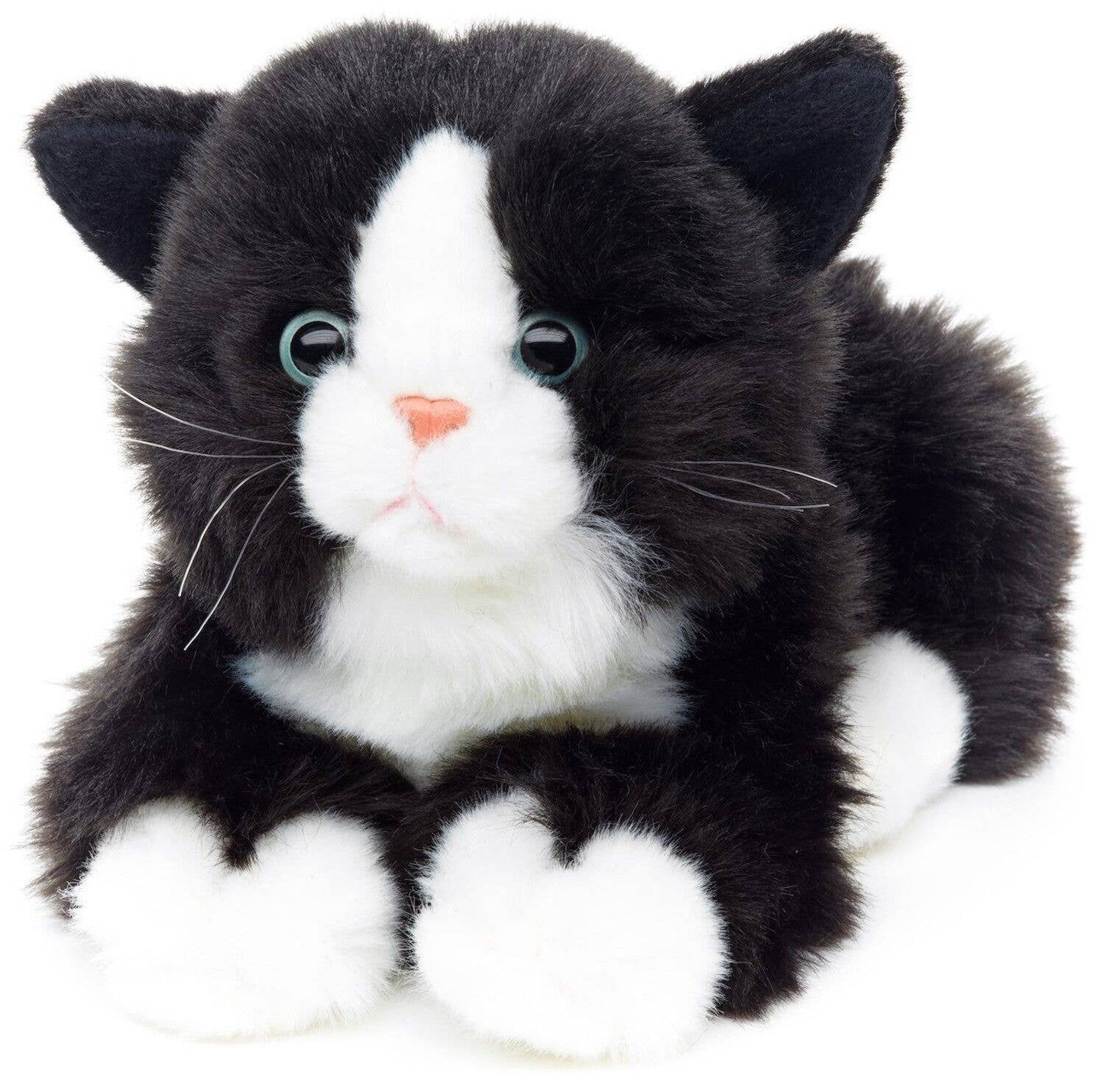Sound Plush Cat Lying Down (Black and White)