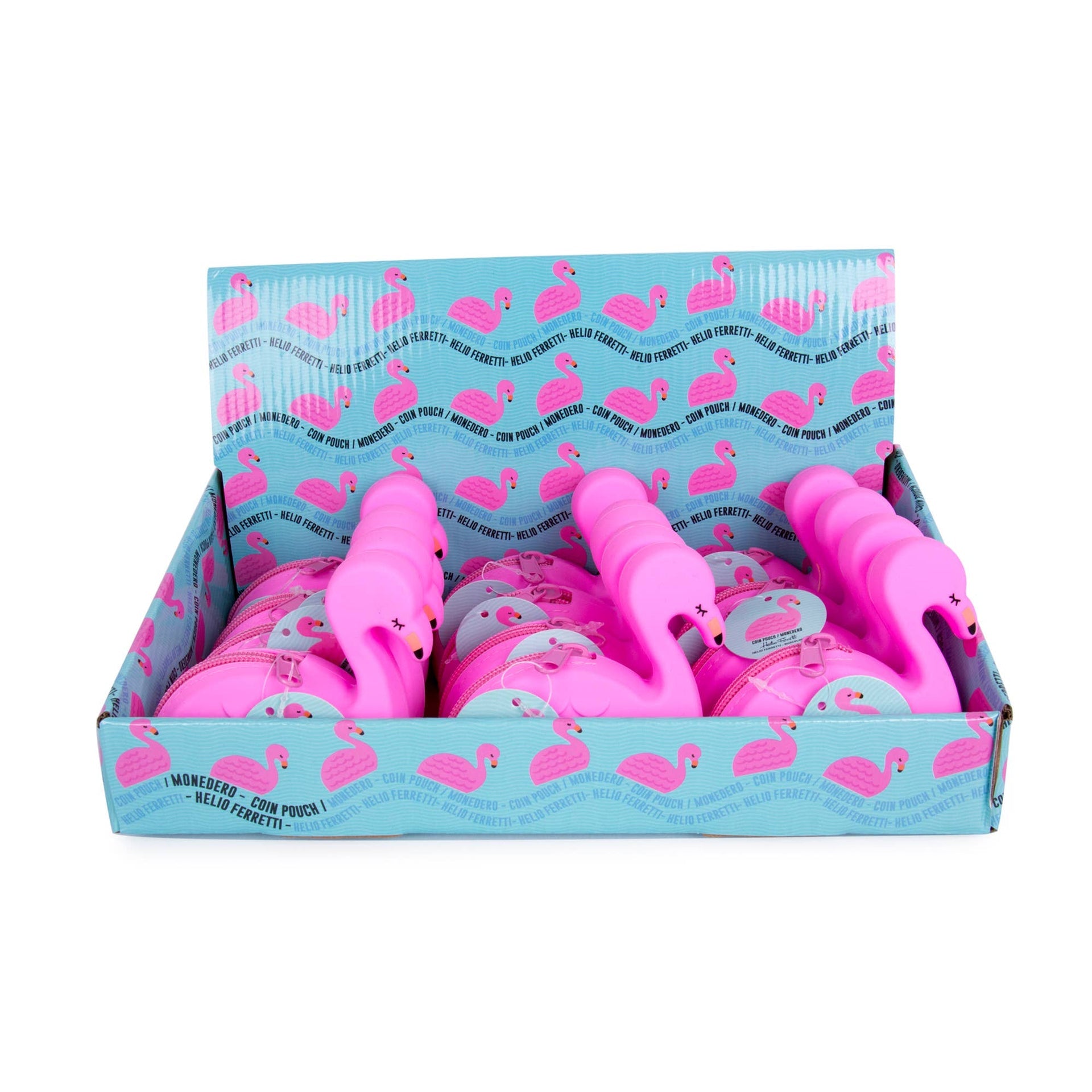 Porte Monnaie Silicone Flamant Rose Helio Ferretti Vue 3