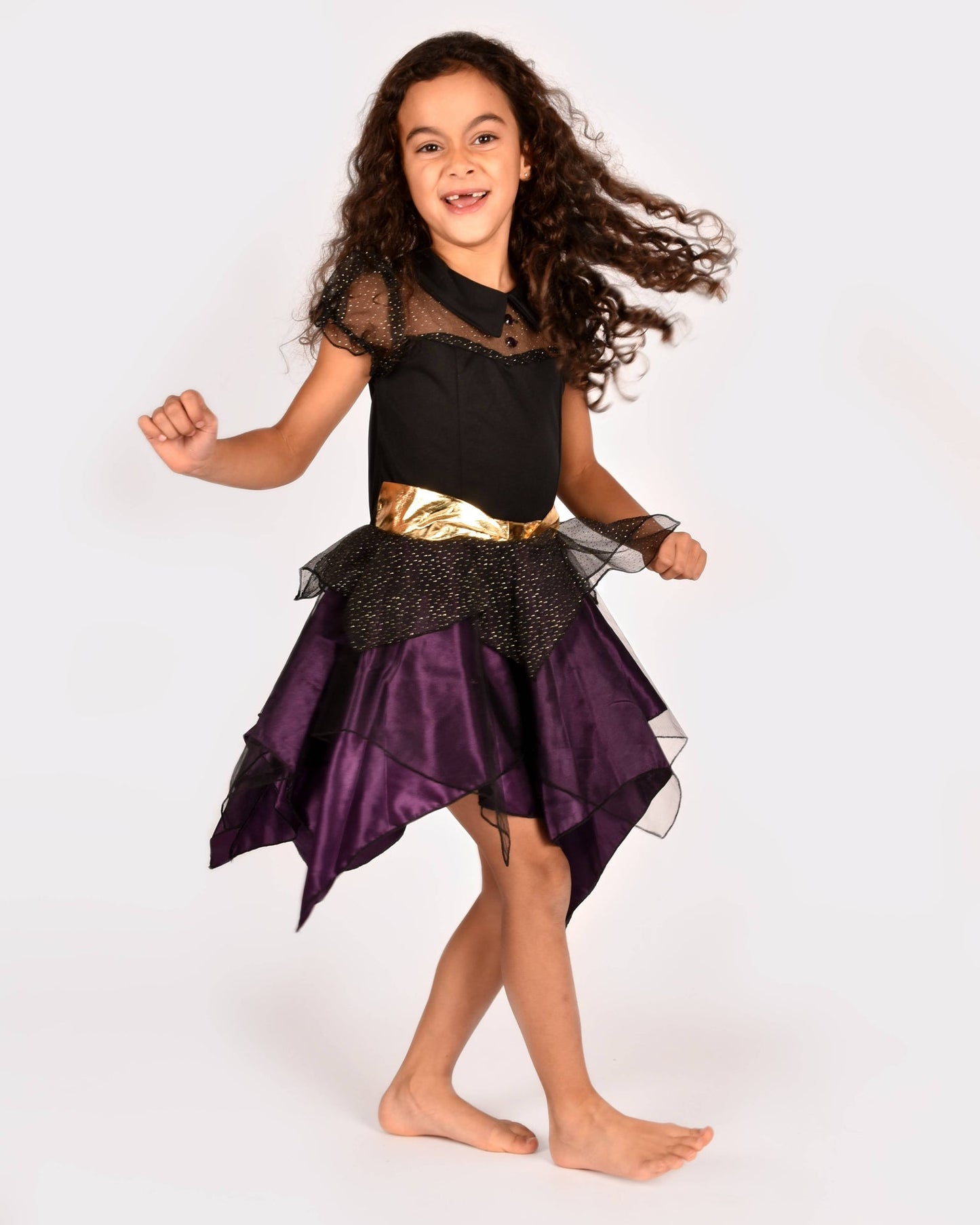 Deluxe Witch Costume with Hat for 5-7 Years (Size 122-128 cm)