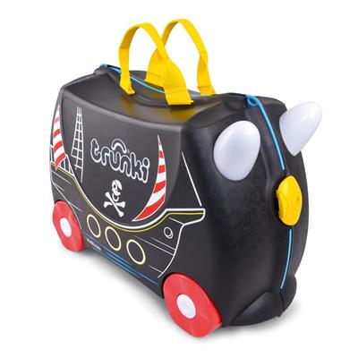 Trunki Ride-on: PIRATE Pedro 46x30x21cm, emballage polyglotte, empilable, emballé à l'unité dans une boite VPC, 3+