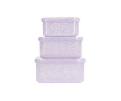 3 Lilac Sequin Lunch Boxes