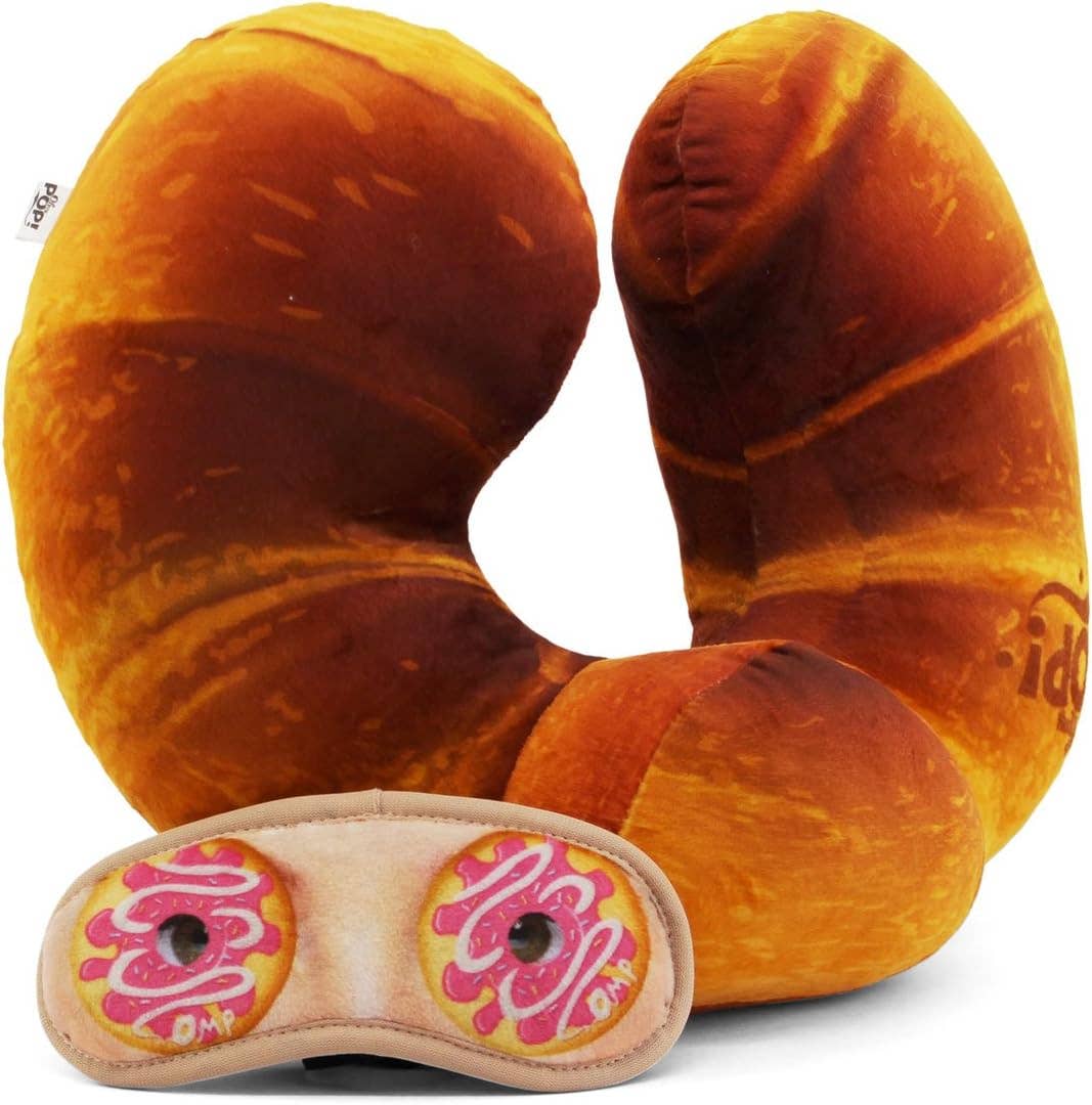 Coussin de Nuque et Masque de Sommeil Oh My Pop! « Croissant »