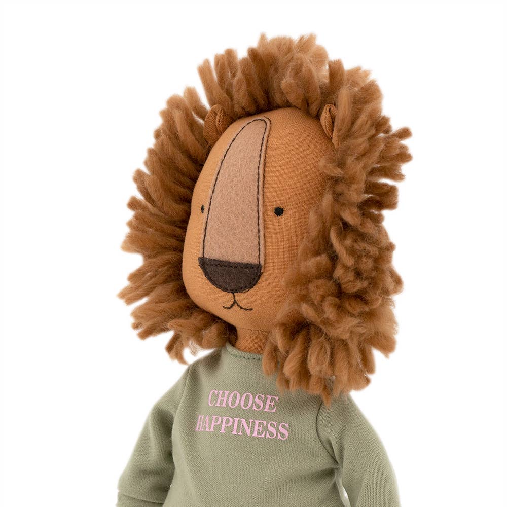 Simon the Lion plush toy: green t-shirt and mermaid tail clothing set