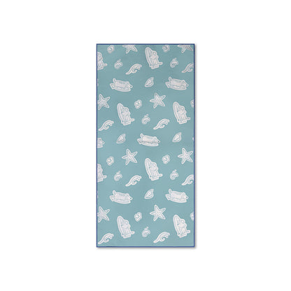 Microfiber Beach Towel - Green - Surf Dogs - 135 x 65 cm