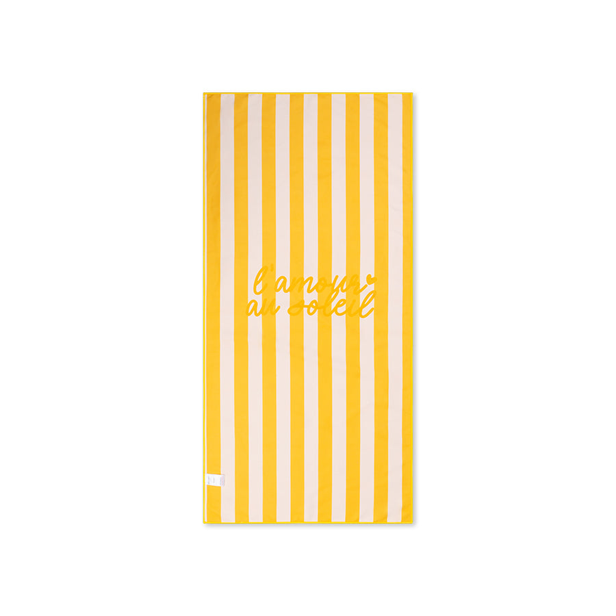 Microfiber Beach Towel - Yellow - Flower Market - 135 x 65 cm