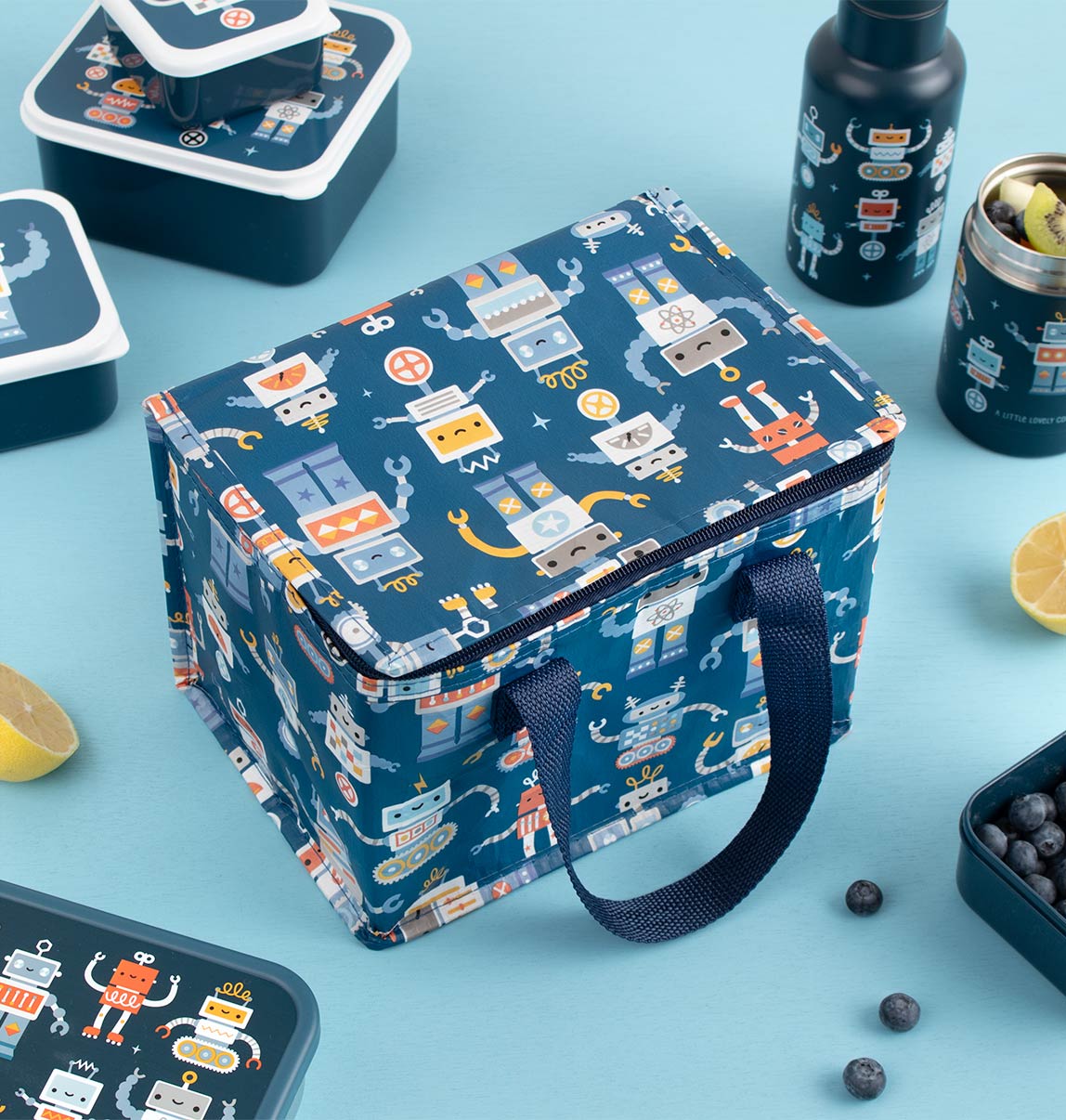 Sac isotherme enfant - Robots – vue 2 – A Little Lovely Company