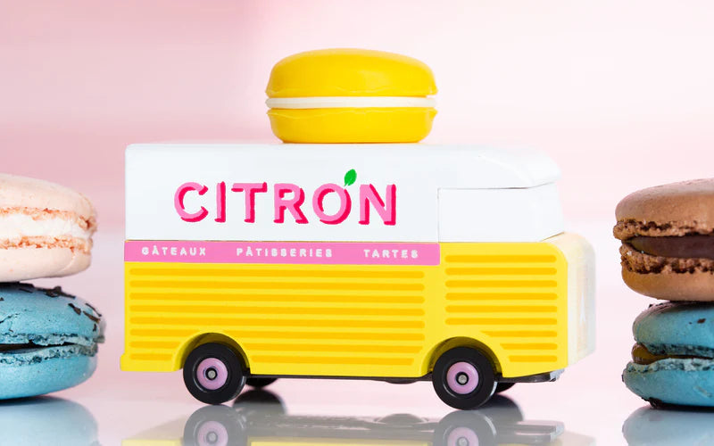 Camionette en Bois Candycar World - Van Macaron Citron