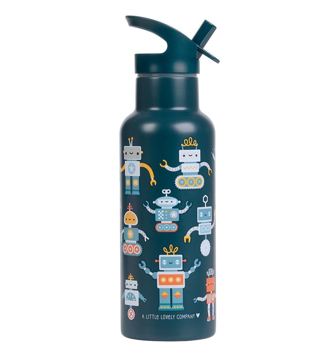 Gourde XL en inox - Robots – vue 5 – A Little Lovely Company