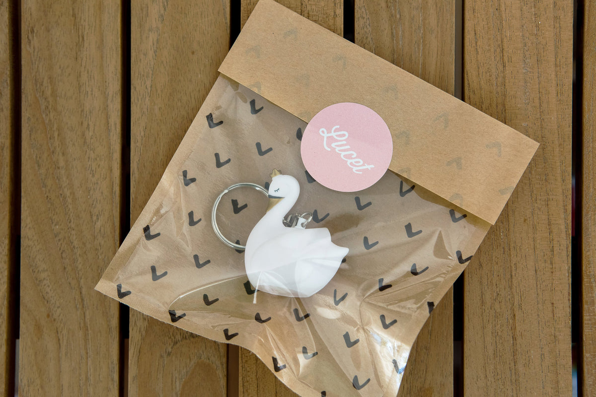 Swan Lady White Keychain
