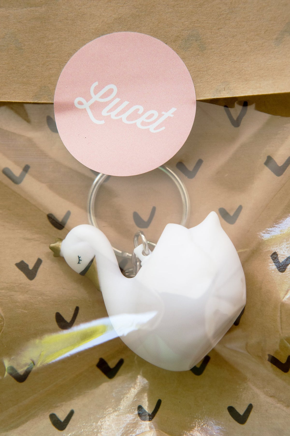 Swan Lady White Keychain