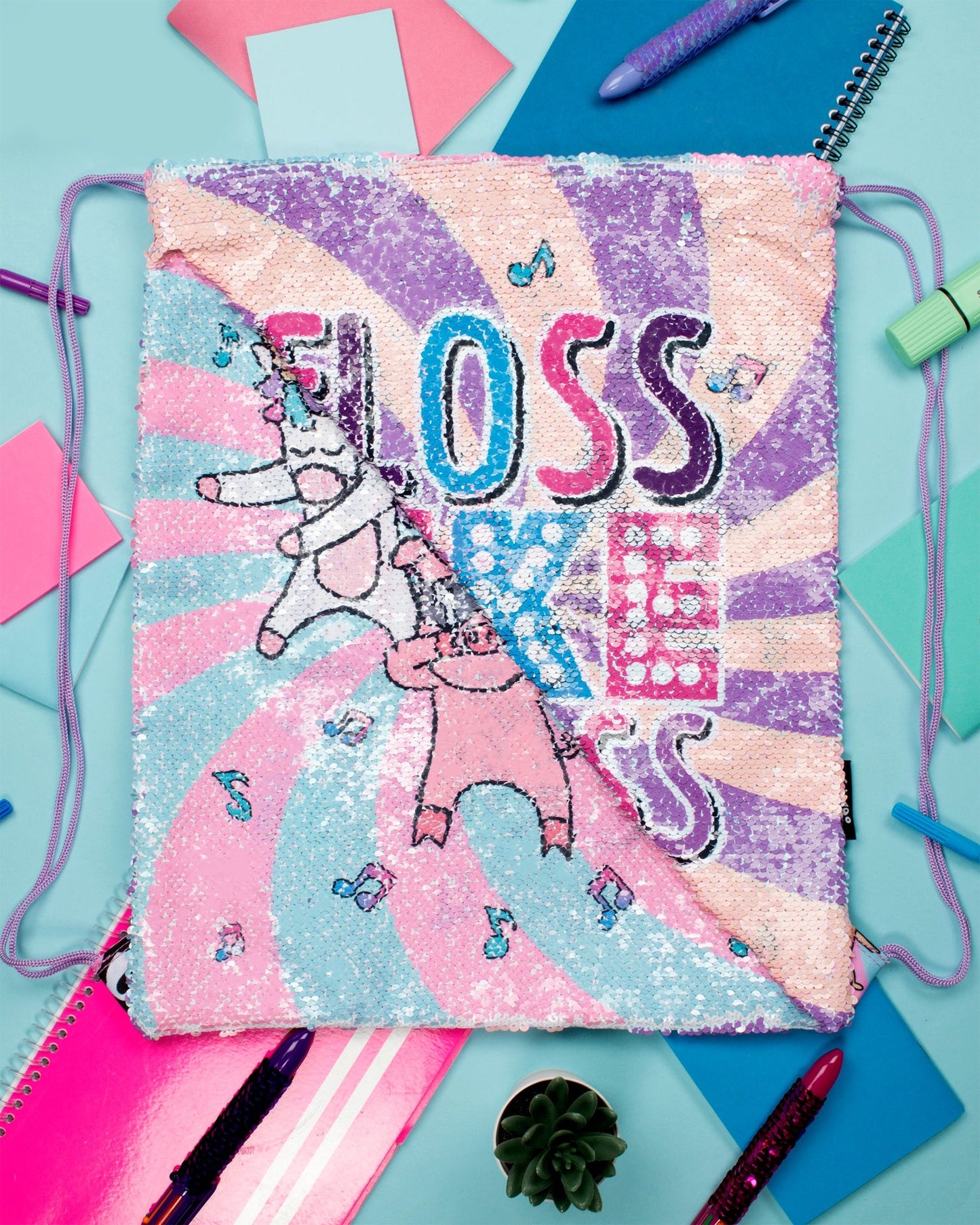 À sequins Drawstring Sac à dos – Floss Like a Boss