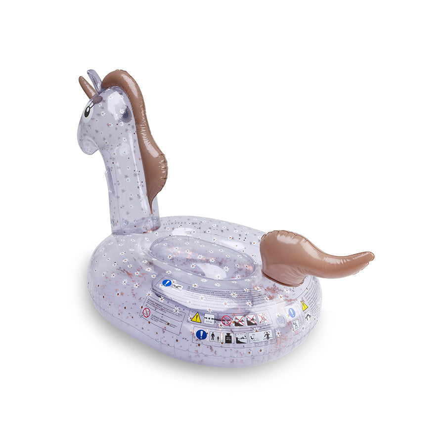 Inflatable Unicorn - Blue - Daisy Flower