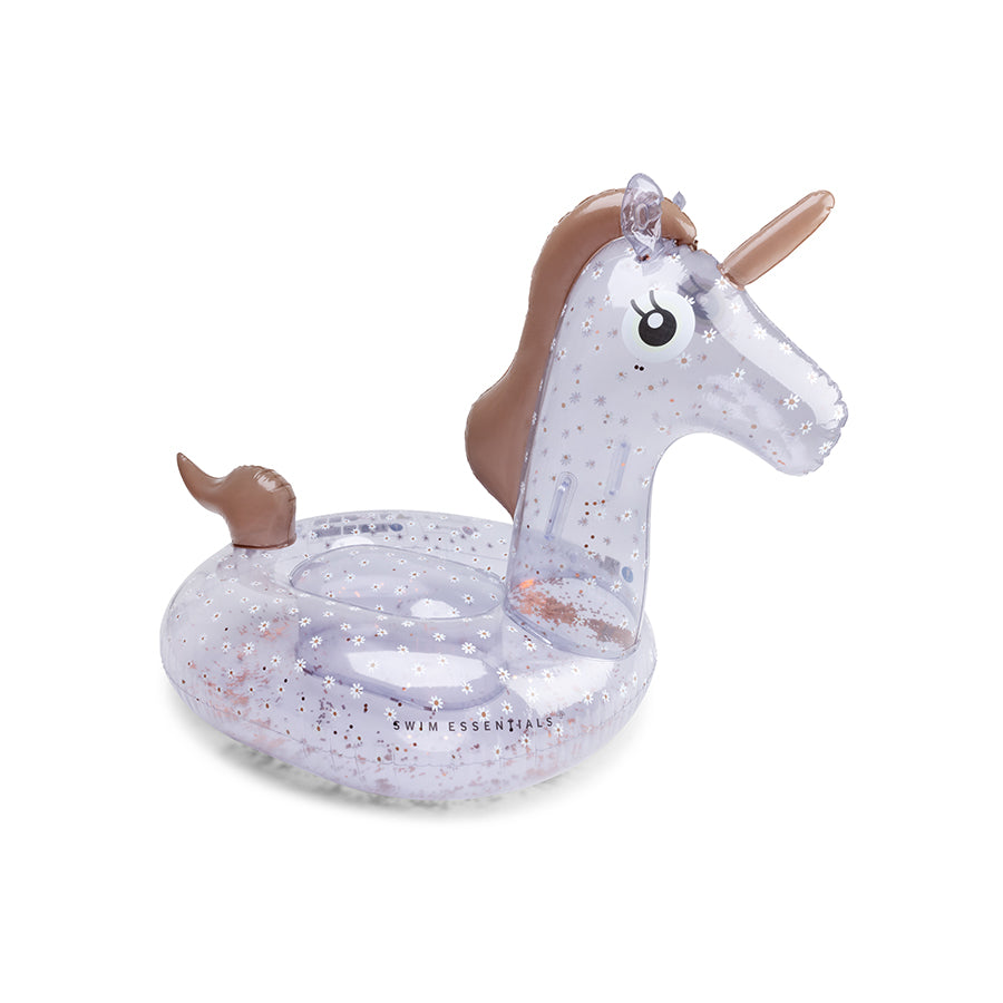Inflatable Unicorn - Blue - Daisy Flower