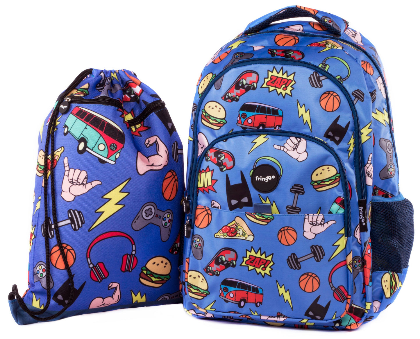 Sac à dos scolaire enfant multicompartiment – Doodles garçon
