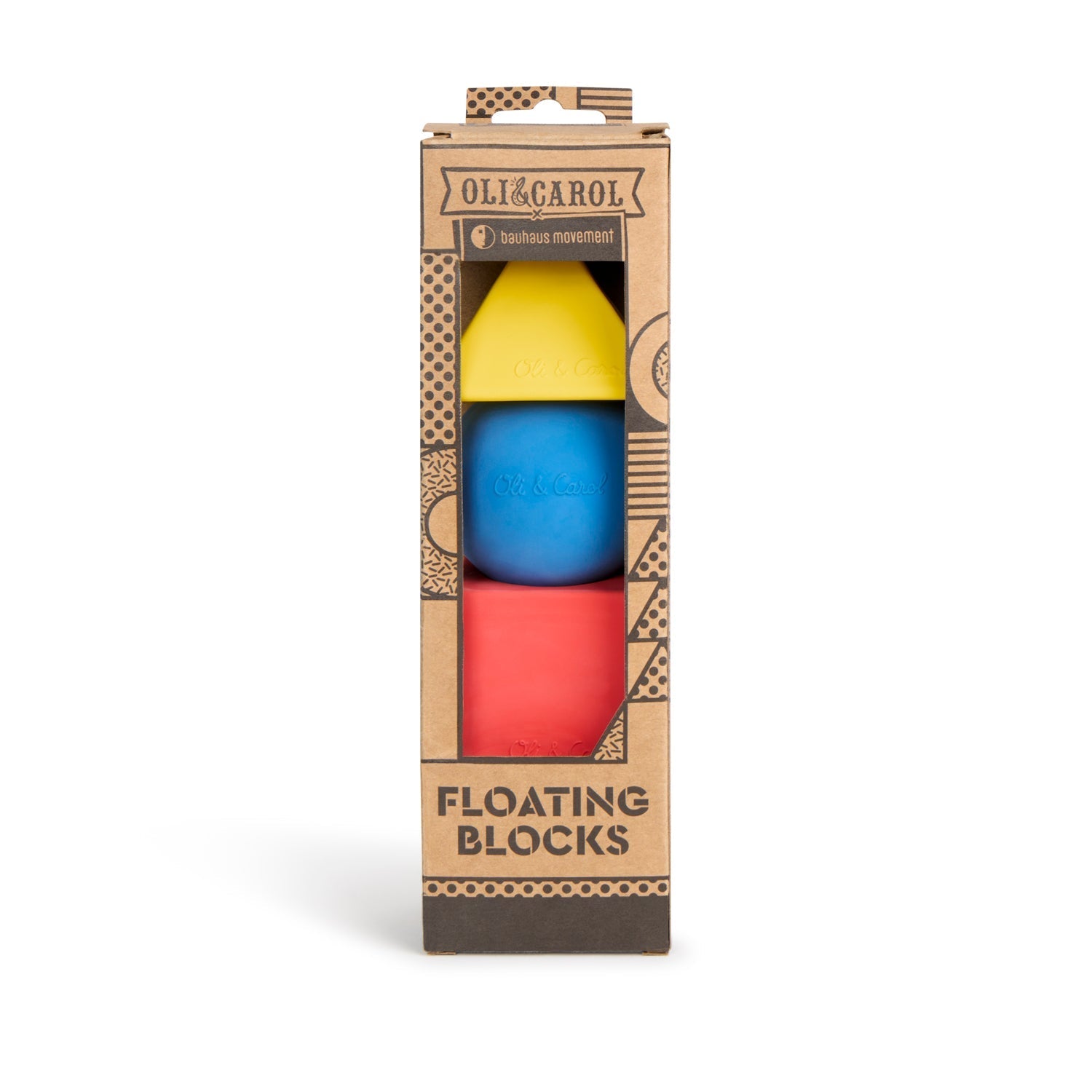 3 formes géométriques couleurs classiques – Blocs à empiler bébé – Oli&Carol x Bauhaus Movement – vue produit 3